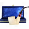 Deluxe Smooth Sitter Meerschaum Pipe with Velvet Chest