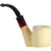 Deluxe Smooth Sitter Meerschaum Pipe with Velvet Chest
