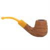 Amber Stem Spiral Carved German Briar Pipe
