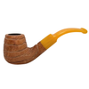 Amber Stem Spiral Carved German Briar Pipe