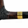 Pipsan Rusticated Gold Band Cherry Wood Churchwarden Pipe