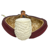 Designer Hand-Carved Rusticated Meerschaum Pipe