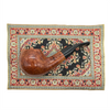 Miniature Turkish Woven Pipe Carpet - Black Red Tan