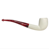 Smooth Billiard Meerschaum Pipe with Pearlescent Red Stem