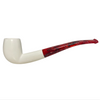 Smooth Billiard Meerschaum Pipe with Pearlescent Red Stem