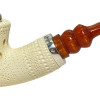 Premium Lattice Military Bit Sterling Silver Meerschaum Pipe