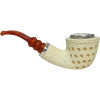 Premium Lattice Military Bit Sterling Silver Meerschaum Pipe