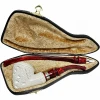 Special Govem Red Two-Stem Sterling Silver Meerschaum Pipe