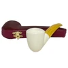 Small Smooth Bent Yellow Stem Meerschaum Pipe