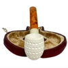 Lattice with Long Smooth Shank Meerschaum Pipe