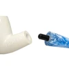 Signed Arasta Smooth Blue Marbled Stem Meerschaum Pipe