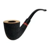 9mm Rusticated & Smooth Olive Wood Churchwarden Pipe