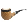 Meerschaum Lined Silver Band Olive Wood Churchwarden Pipe