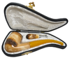 Calcined Smooth Rustic Band Meerschaum Pipe & Tamper Set
