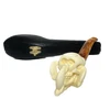 Small Antiqued Skull in Talons Meerschaum Pipe