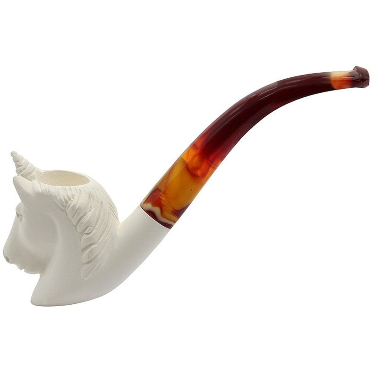 Hand Carved Unicorn 100 Solid Block Meerschaum Pipe Animal Meerschaum Pipes Royal Meerschaum Pipes