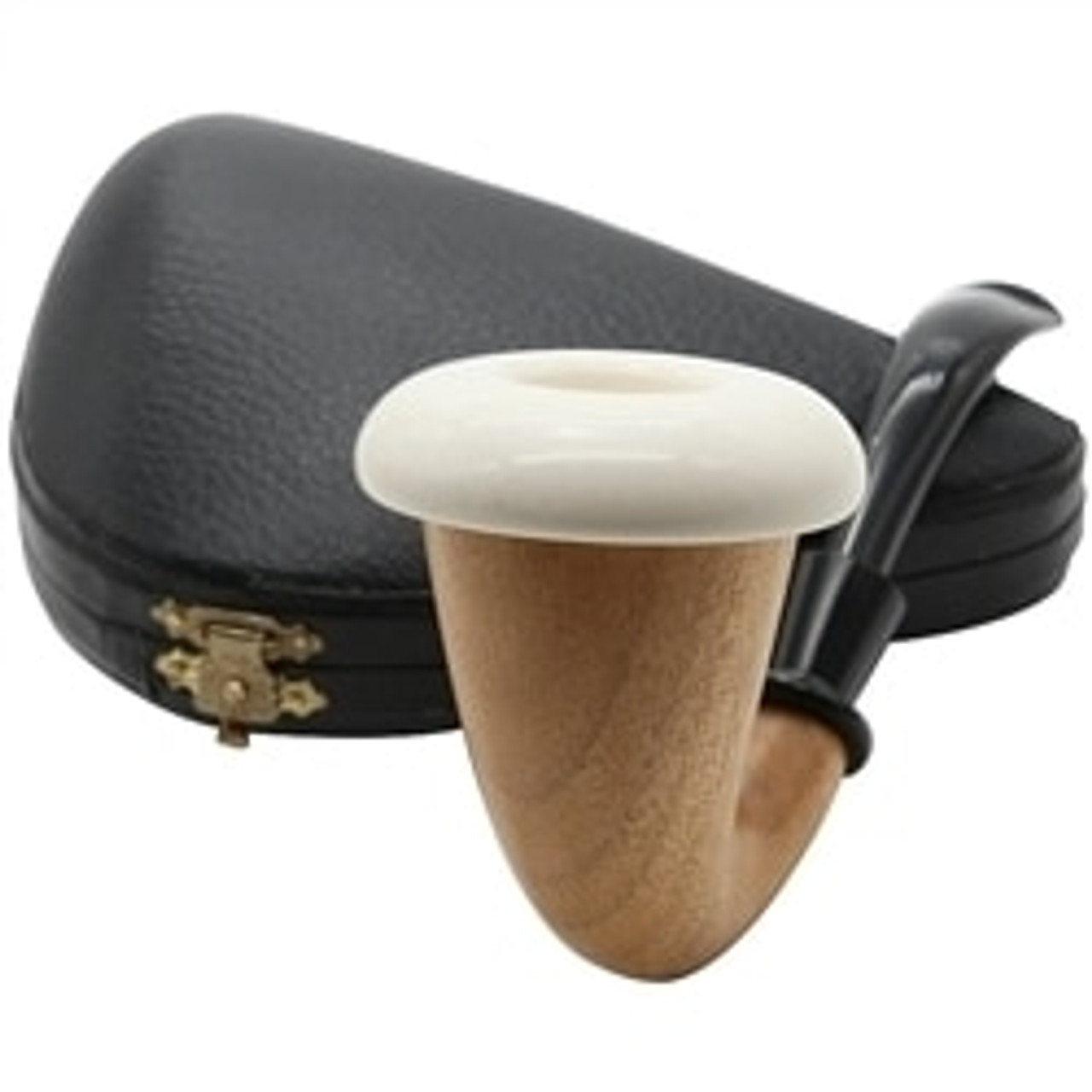 Extra Large Mahogany Calabash Pipe with Smooth Meerschaum Bowl Royal