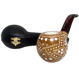 Deluxe Colored Designer Lattice Apple Meerschaum Pipe