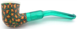 Green and Yellow Fimo Meerschaum Pipe