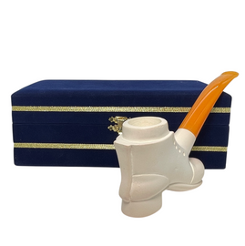Original Shoe by Ismet Bekler Meerschaum Pipe in Velvet Chest