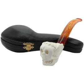 Winged Skull Meerschaum Pipe