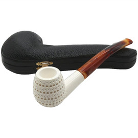 3D Round Lattice Meerschaum Pipe - P118911