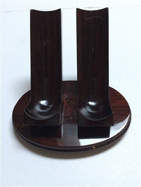 Woodmere 2 Pipe Walnut with Ebony Pipe Holder Woodmere 2 Pipe Walnut with Ebony Pipe Holder