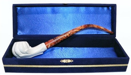 Standard Classic Imperial Churchwarden Meerschaum Pipes with Velvet Chest