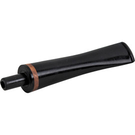 Black Wood Band Briar Pipe Straight Stem
