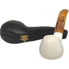Special Smooth Flat Bottom Oval Shank Meerschaum Pipe