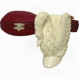 Special Swan Flat Bottom Designer Stem Meerschaum Pipe