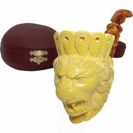 Special Lion King by Master Carver Baglan Meerschaum Pipe