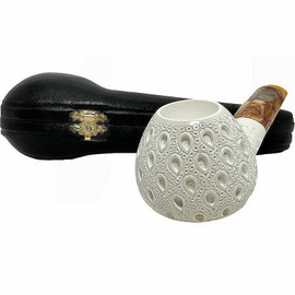 Special Lattice Squat Tomato Oval Meerschaum Pipe