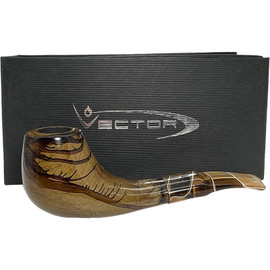 Brown Marble Oval Shank Briar Pipe - Half Bent