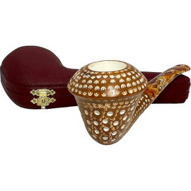 Deluxe Pre-colored Calabash Lattice Meerschaum Pipe
