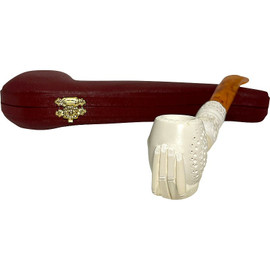 Hand Holding Bowl Knurl Meerschaum Pipe
