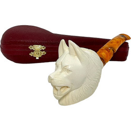 Deluxe Wolf Designer Stem Meerschaum Pipe