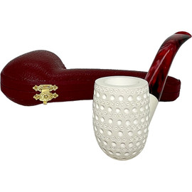 Billiard Round Lattice Meerschaum Pipe