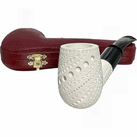 Deluxe Designer Lattice Saddle Stem Meerschaum Pipe