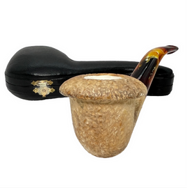 Deluxe Pre-colored Rusticated Calabash Meerschaum Pipe