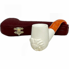 Smooth with Embossed Indian Head Meerschaum Pipe