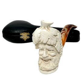 Deluxe Bacchus Lattice Shank Meerschaum Pipe