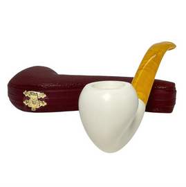Smooth Yellow Stem Meerschaum Pipe