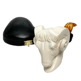 Special Ram Head with Designer Stem Meerschaum Pipe