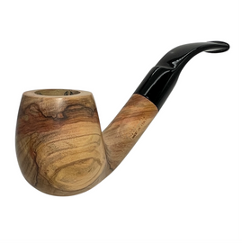 Billiard Saddle Stem 9mm Italian Olive Wood Pipe