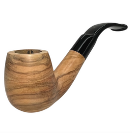 Billiard 9mm Bent Stem Italian Olive Wood Pipe