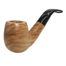 9mm Bent Stem Italian Olive Wood Pipe