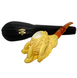 Deluxe Scrolled Bowl in Claw Govem Meerschaum Pipe