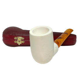 Smooth Angled Billiard Straight Meerschaum Pipe