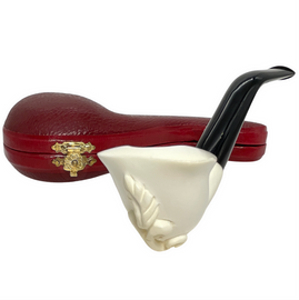 Embossed Scrolled Feather Meerschaum Pipe